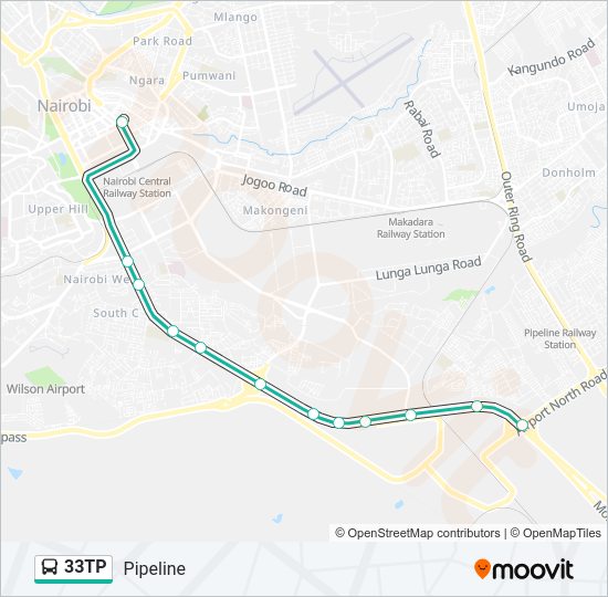 33TP bus Line Map