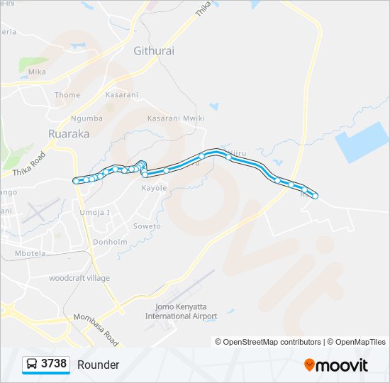 3738 bus Line Map