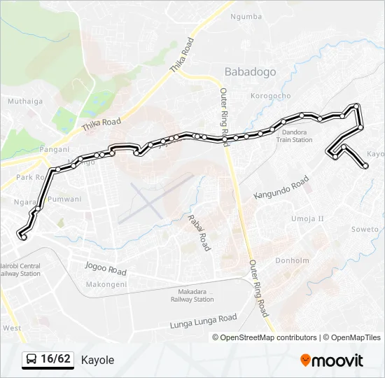 16/62 Bus Line Map