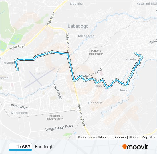 17AKY bus Line Map