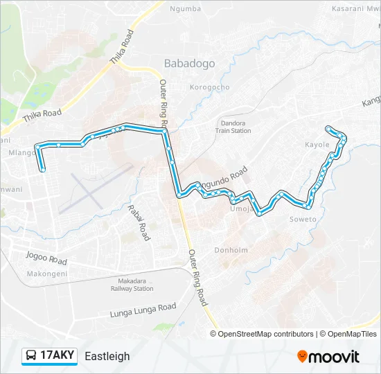 17AKY Bus Line Map