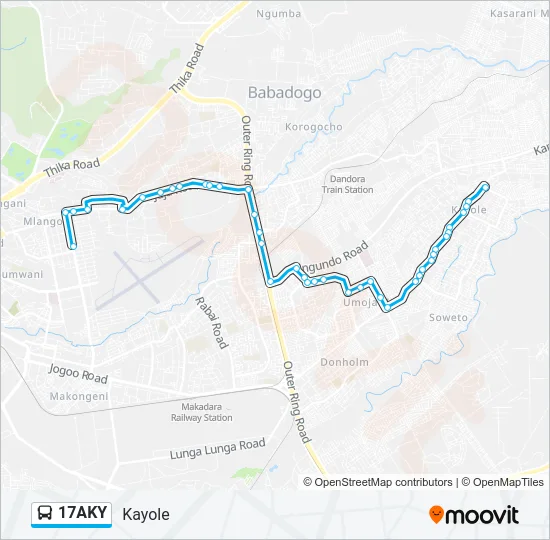 17AKY Bus Line Map