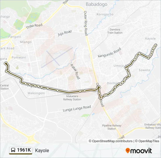 1961K Bus Line Map