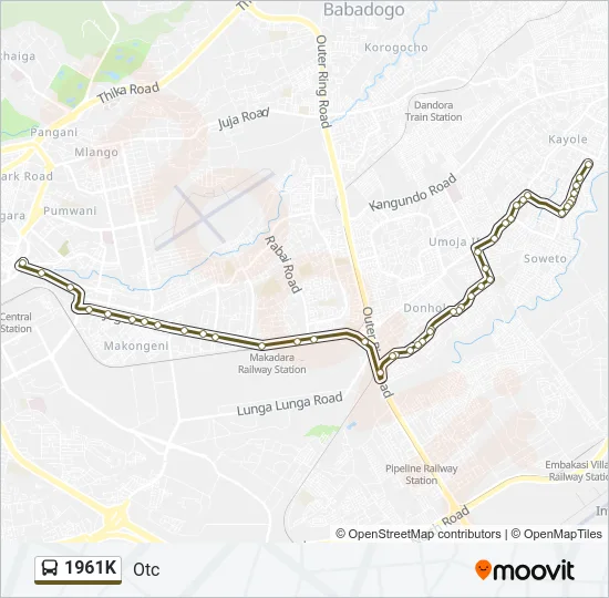 1961K Bus Line Map
