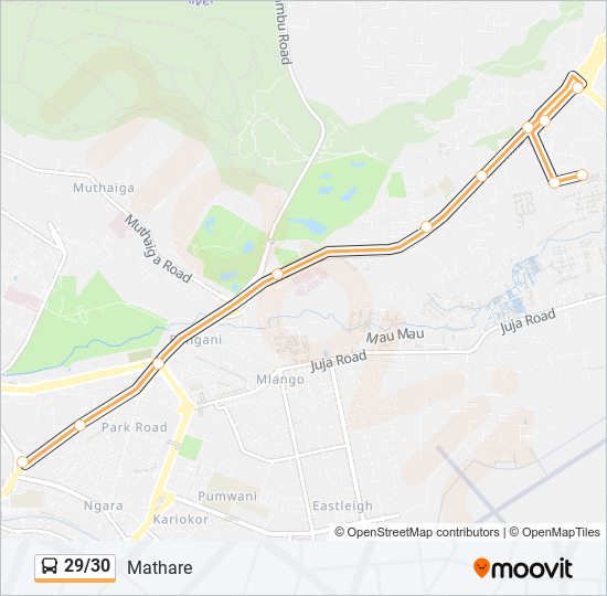 29/30 bus Line Map