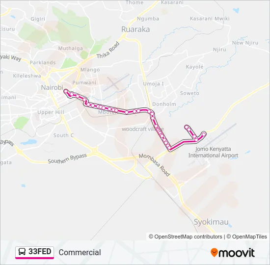 33FED Bus Line Map