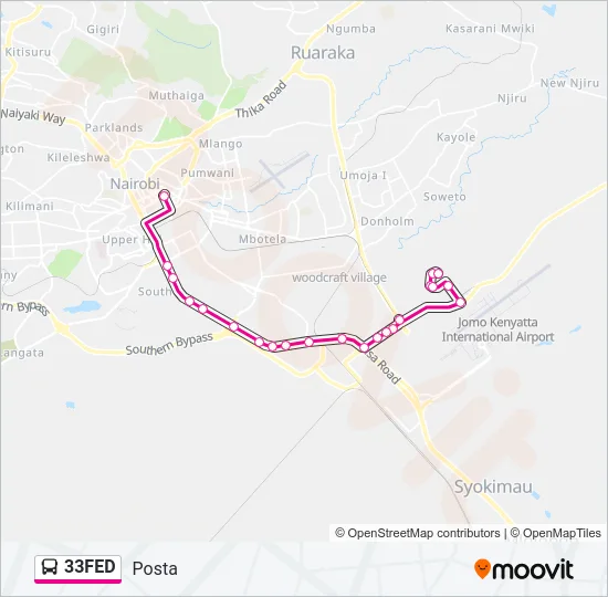 33FED Bus Line Map