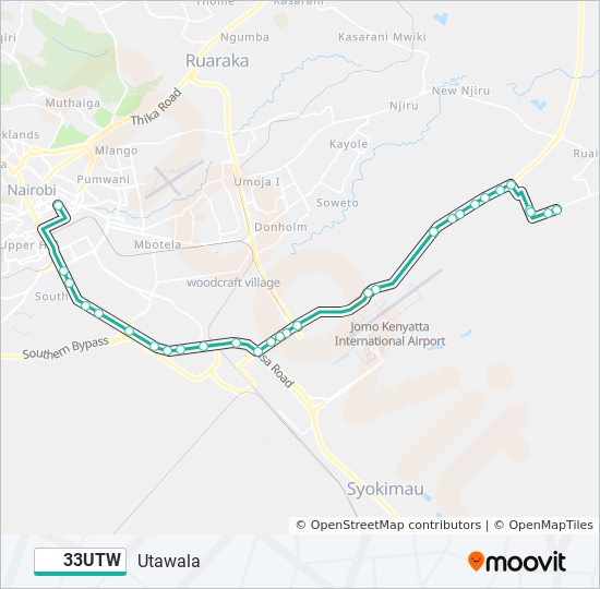 33UTW bus Line Map