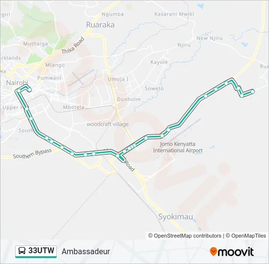 33UTW Bus Line Map