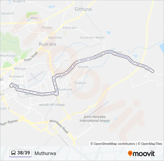 38/39 Bus Line Map