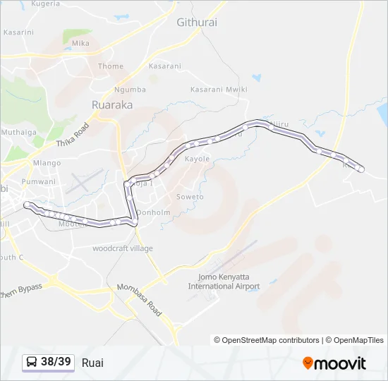 38/39 Bus Line Map