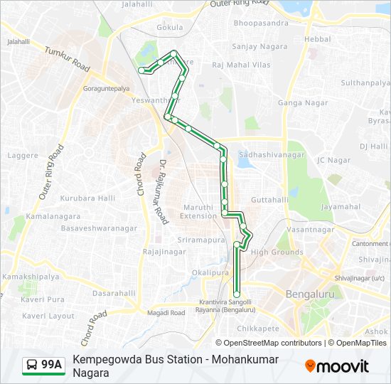 99A bus Line Map