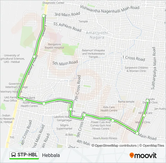 STP-HBL Bus Line Map