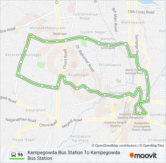 96 Bus Line Map
