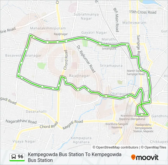 96 Bus Line Map