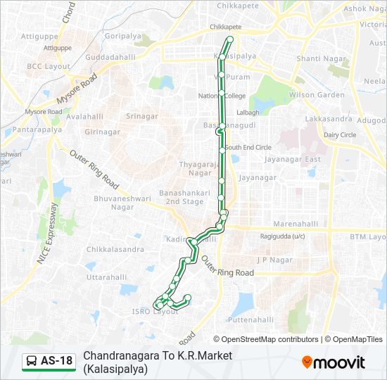 AS-18 bus Line Map