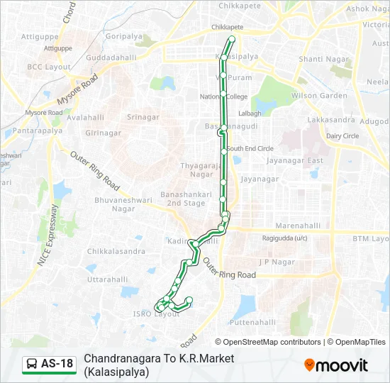 AS-18 Bus Line Map