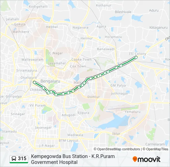 315 Bus Line Map
