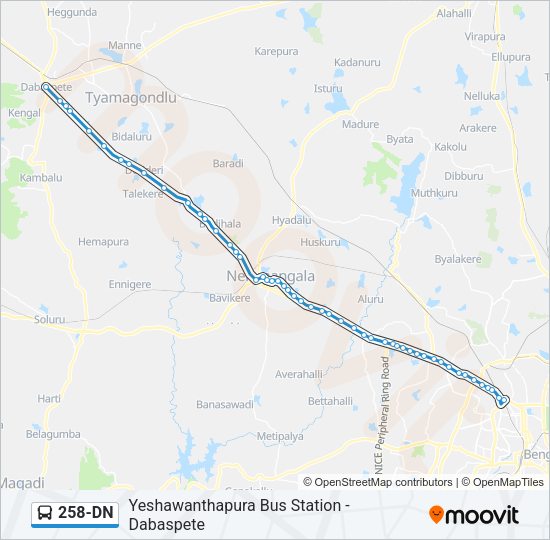 258-DN Bus Line Map