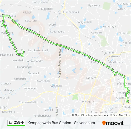 258-F Bus Line Map
