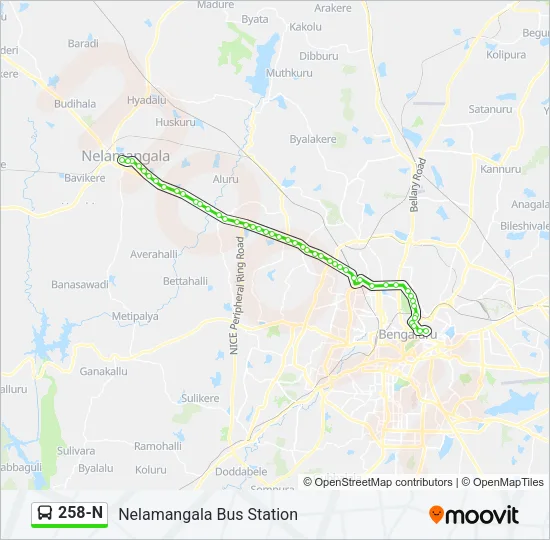 258-N Bus Line Map