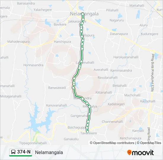 374-N Bus Line Map