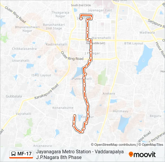 MF-17 Bus Line Map
