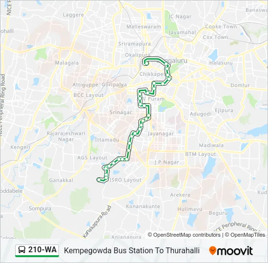 210-WA Bus Line Map