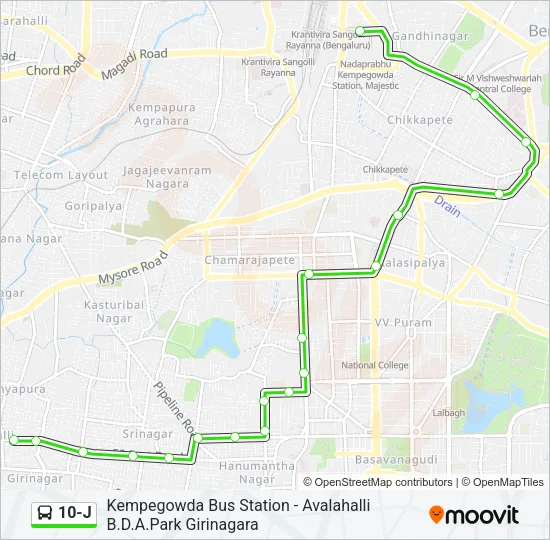 10-J Bus Line Map