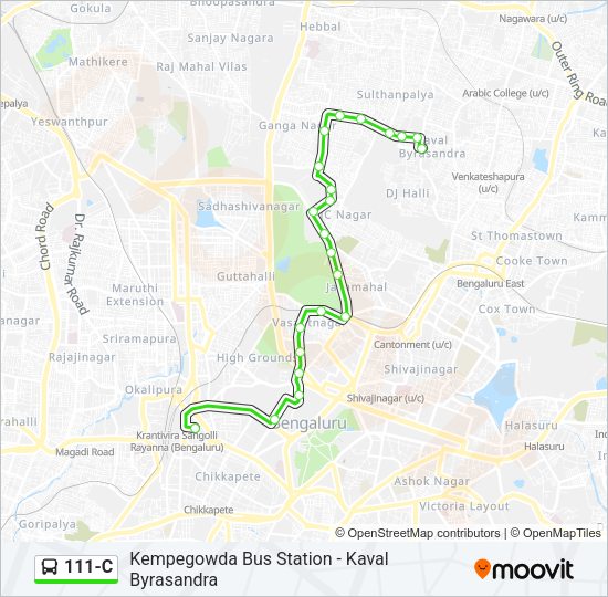 111-C Bus Line Map
