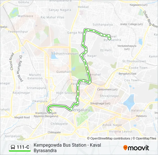 111-C Bus Line Map
