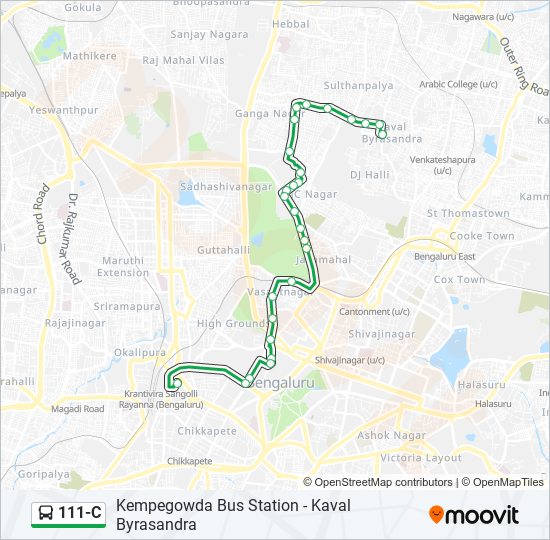 111c Route: Schedules, Stops & Maps - Kaval Byrasandra (Updated)