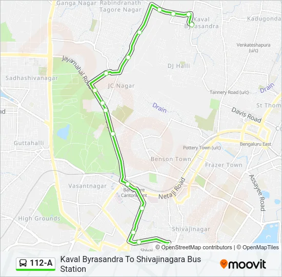 112-A Bus Line Map