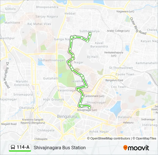 114-A Bus Line Map
