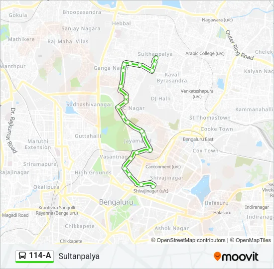 114-A Bus Line Map