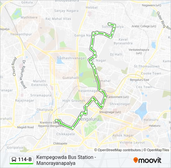 114-B Bus Line Map