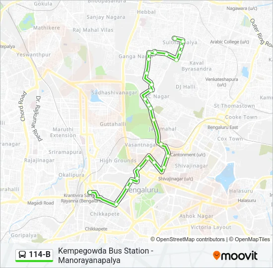 114-B Bus Line Map