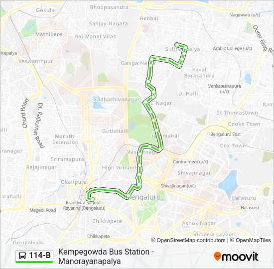114-B Bus Line Map