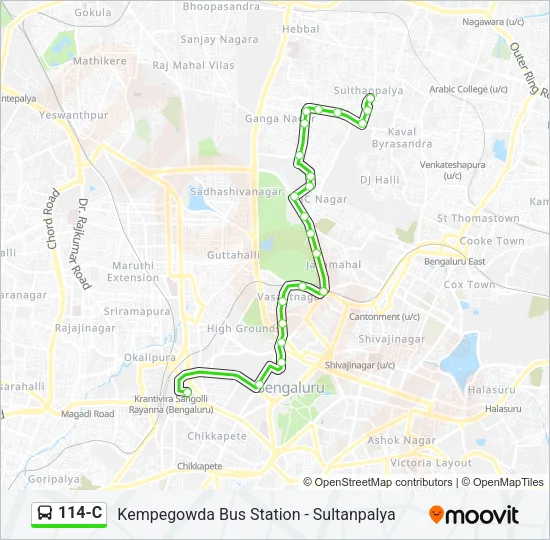 114-C Bus Line Map