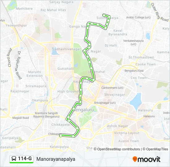 114-G Bus Line Map