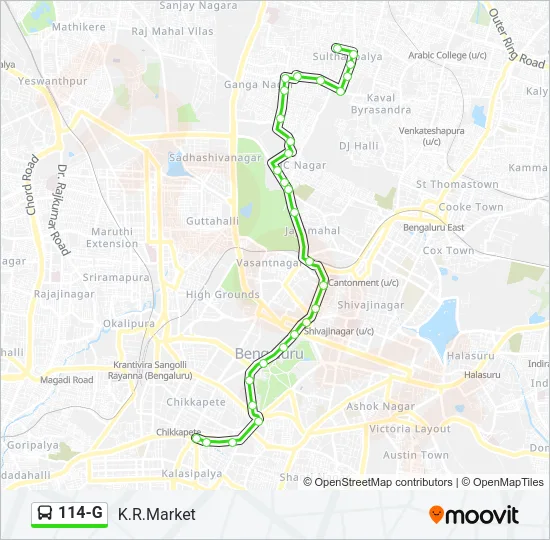 114-G Bus Line Map