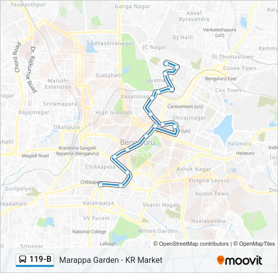 119-B Bus Line Map