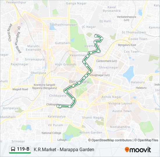 119-B bus Line Map