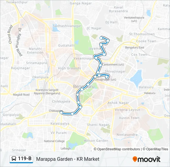 119-B Bus Line Map