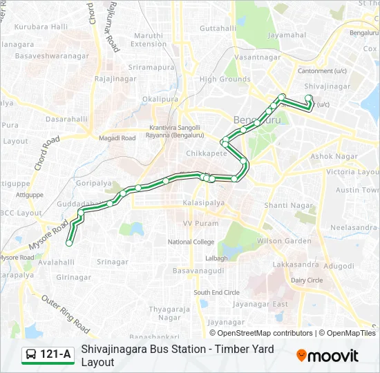 121-A Bus Line Map