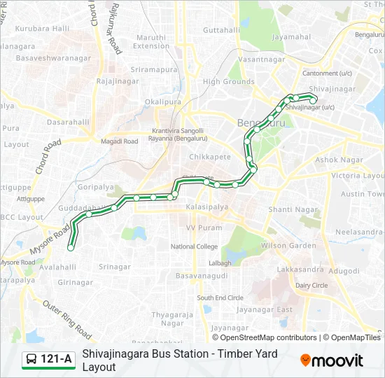 121-A Bus Line Map