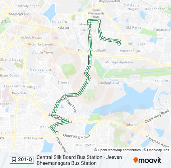 201-Q Bus Line Map