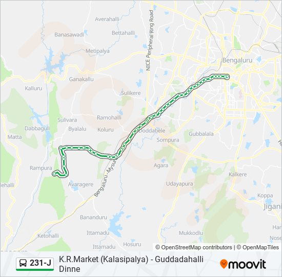 231-J bus Line Map