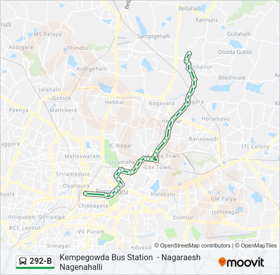 292-B Bus Line Map