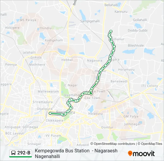 292-B Bus Line Map